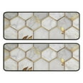 thumbnail image 1 of Kitchen Rugs Sets Of 2,White Gray Gold Leaf Marble Pattern Anti Fatigue Kitchen Mat Rugs Non Slip Washable,Decorative Kitchen Floor Mats for Kitchen,Sink,Laundry,17"x47"+17"x47", 1 of 5