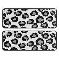 Kitchen Rugs Sets Of 2,White and Gray Of Leopard Print Anti Fatigue Kitchen Mat Rugs Non Slip Washable,Decorative Kitchen Floor Mats for Kitchen,Sink,Laundry,17"x47" 17"x47"