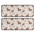 thumbnail image 1 of Kitchen Rugs Sets Of 2,White Highland Cow Flower Butterfly Pattern Anti Fatigue Kitchen Mat Rugs Non Slip Washable,Decorative Kitchen Floor Mats for Kitchen,Sink,Laundry,17"x47"+17"x47", 1 of 5