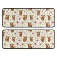 thumbnail image 1 of Kitchen Rugs Sets Of 2,White Highland Cow Flower Pattern Anti Fatigue Kitchen Mat Rugs Non Slip Washable,Decorative Kitchen Floor Mats for Kitchen,Sink,Laundry,17"x47"+17"x47", 1 of 5