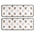 thumbnail image 1 of Kitchen Rugs Sets Of 2,White Highland Cow Flower Pattern Anti Fatigue Kitchen Mat Rugs Non Slip Washable,Decorative Kitchen Floor Mats for Kitchen,Sink,Laundry,17"x47"+17"x47", 1 of 5