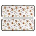 thumbnail image 1 of Kitchen Rugs Sets Of 2,White Highland Cow Flower Pattern Anti Fatigue Kitchen Mat Rugs Non Slip Washable,Decorative Kitchen Floor Mats for Kitchen,Sink,Laundry,17"x47"+17"x47", 1 of 5