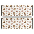 thumbnail image 1 of Kitchen Rugs Sets Of 2,White Highland Cow Flower Pattern Anti Fatigue Kitchen Mat Rugs Non Slip Washable,Decorative Kitchen Floor Mats for Kitchen,Sink,Laundry,17"x47"+17"x47", 1 of 5