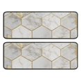 thumbnail image 1 of Kitchen Rugs Sets Of 2,White Marble Gold Leaf Hexagon Pattern Anti Fatigue Kitchen Mat Rugs Non Slip Washable,Decorative Kitchen Floor Mats for Kitchen,Sink,Laundry,17"x47"+17"x47", 1 of 5