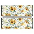thumbnail image 1 of Kitchen Rugs Sets Of 2,White Sunflower Green Leaf Pattern Anti Fatigue Kitchen Mat Rugs Non Slip Washable,Decorative Kitchen Floor Mats for Kitchen,Sink,Laundry,17"x47"+17"x47", 1 of 5