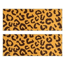 Kitchen Rugs Sets Of 2,Yellow and Black Of Leopard Print Anti Fatigue Kitchen Mat Rugs Non Slip Washable,Decorative Kitchen Floor Mats for Kitchen,Sink,Laundry,17"X47"