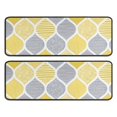 thumbnail image 1 of Kitchen Rugs Sets Of 2,Yellow and Gray Geometric Quatrefoil Pattern Anti Fatigue Kitchen Mat Rugs Non Slip Washable,Decorative Kitchen Floor Mats for Kitchen,Sink,Laundry,17"x47"+17"x47", 1 of 5