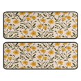 thumbnail image 1 of Kitchen Rugs Sets Of 2,Yellow Green Leaf Flower Pattern Anti Fatigue Kitchen Mat Rugs Non Slip Washable,Decorative Kitchen Floor Mats for Kitchen,Sink,Laundry,17"x47"+17"x47", 1 of 5