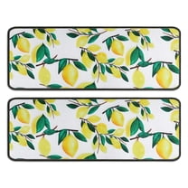 Kitchen Rugs Sets Of 2,Yellow Lemon Fruit Branches White Pattern Anti Fatigue Kitchen Mat Rugs Non Slip Washable,Decorative Kitchen Floor Mats for Kitchen,Sink,Laundry,17"x47" 17"x47"