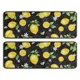 thumbnail image 1 of Kitchen Rugs Sets Of 2,Yellow Lemon Fruit Flowers Black Pattern Anti Fatigue Kitchen Mat Rugs Non Slip Washable,Decorative Kitchen Floor Mats for Kitchen,Sink,Laundry,17"x47"+17"x47", 1 of 5