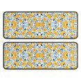 thumbnail image 1 of Kitchen Rugs Sets Of 2,Yellow Lemon Fruit Leaves Blue Pattern Anti Fatigue Kitchen Mat Rugs Non Slip Washable,Decorative Kitchen Floor Mats for Kitchen,Sink,Laundry,17"x47"+17"x47", 1 of 5