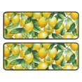 thumbnail image 1 of Kitchen Rugs Sets Of 2,Yellow Lemon Fruit Leaves White Pattern Anti Fatigue Kitchen Mat Rugs Non Slip Washable,Decorative Kitchen Floor Mats for Kitchen,Sink,Laundry,17"x47"+17"x47", 1 of 5