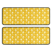 Kitchen Rugs Sets Of 2,Yellow Lemon Fruit Shapes Orange Pattern Anti Fatigue Kitchen Mat Rugs Non Slip Washable,Decorative Kitchen Floor Mats for Kitchen,Sink,Laundry,17"x47" 17"x47"