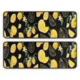 thumbnail image 1 of Kitchen Rugs Sets Of 2,Yellow Lemon Fruit Slices Black Pattern Anti Fatigue Kitchen Mat Rugs Non Slip Washable,Decorative Kitchen Floor Mats for Kitchen,Sink,Laundry,17"x47"+17"x47", 1 of 5