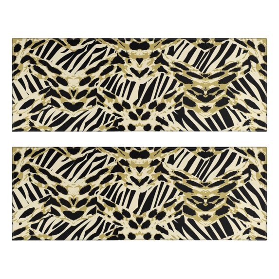 Kitchen Rugs Sets Of 2,Zebra and Leopard Print Pattern Anti Fatigue Kitchen Mat Rugs Non Slip Washable,Decorative Kitchen Floor Mats for Kitchen,Sink,Laundry,17"X47"