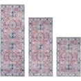 thumbnail image 1 of Kitchen Rugs Sets of 3 Non Slip Washable Kitchen Mats for Floor 3 Piece Set Pink Kitchen Mat Set Boho Runner Rug Carpets for Kitchen Hallway Sink Front Door Laundry Room, 1 of 6