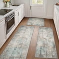 thumbnail image 1 of Kitchen Rugs Sets of 3 Non Slip Washable Kitchen Mats for Floor, Waterproof Abstract Kitchen Runner Rug, Floor Mat Carpet for Hallway, Laundry, Sink, Entryway, Bathroom, Green&Brown, 1 of 5