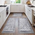 thumbnail image 1 of Kitchen Rugs Sets of 3 Non Slip Washable Kitchen Mats for Floor, Waterproof Abstract Kitchen Runner Rug, Floor Mat Carpet for Hallway, Laundry, Sink, Entryway, Bathroom, Grey, 1 of 5