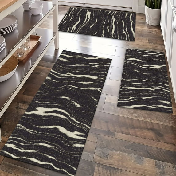 Kitchen Rugs Sets of 3 Non Slip Washable Kitchen Mats for Floor, Waterproof Kitchen Runner Rug, Floor Mat Carpet for Entryway, Laundry, Sink, Hallway, Bathroom