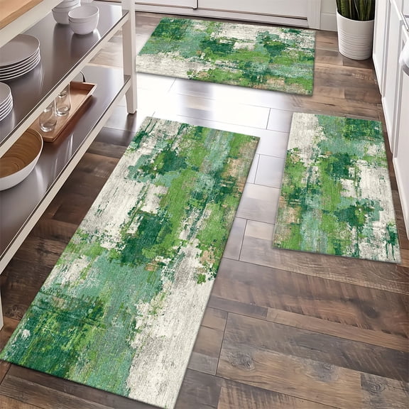 Kitchen Rugs Sets of 3 Non Slip Washable Kitchen Mats for Floor, Waterproof Kitchen Runner Rug, Floor Mat Carpet for Entryway, Laundry, Sink, Hallway, Bathroom