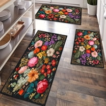 Kitchen Rugs Sets of 3 Non Slip Washable Kitchen Mats for Floor, Waterproof Kitchen Runner Rug, Floor Mat Carpet for Entryway, Laundry, Sink, Hallway, Bathroom