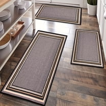 Kitchen Rugs Sets of 3 Non Slip Washable Kitchen Mats for Floor, Waterproof Kitchen Runner Rug, Floor Mat Carpet for Entryway, Laundry, Sink, Hallway, Bathroom