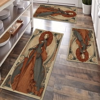 Kitchen Rugs Sets of 3 Non Slip Washable Kitchen Mats for Floor, Waterproof Kitchen Runner Rug, Floor Mat Carpet for Entryway, Laundry, Sink, Hallway, Bathroom
