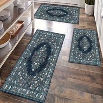 Kitchen Rugs Sets of 3 Non Slip Washable Kitchen Mats for Floor, Waterproof Kitchen Runner Rug, Floor Mat Carpet for Entryway, Laundry, Sink, Hallway, Bathroom