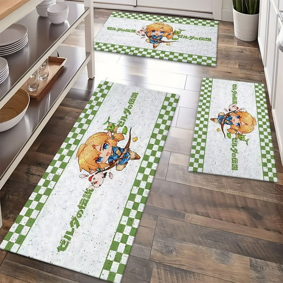 Kitchen Rugs Sets 3 Piece with Runner Floral Kitchen Floor Mat Carpet Farmhouse Rugs and Mats Non Skid Washable Runner Rug for Kitchen Office Sink Laundry