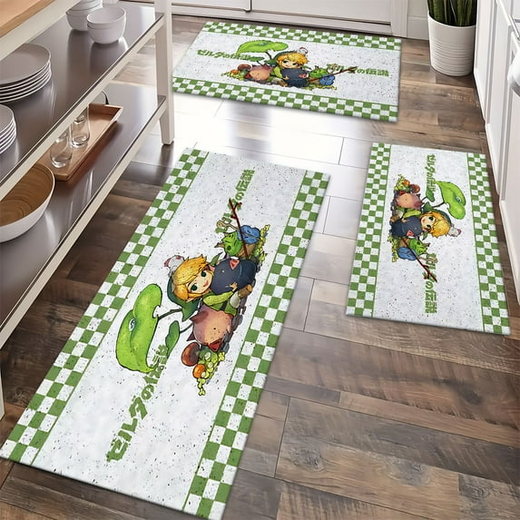 Kitchen Rugs Sets 3 Piece with Runner Floral Kitchen Floor Mat Carpet Farmhouse Rugs and Mats Non Skid Washable Runner Rug for Kitchen Office Sink Laundry