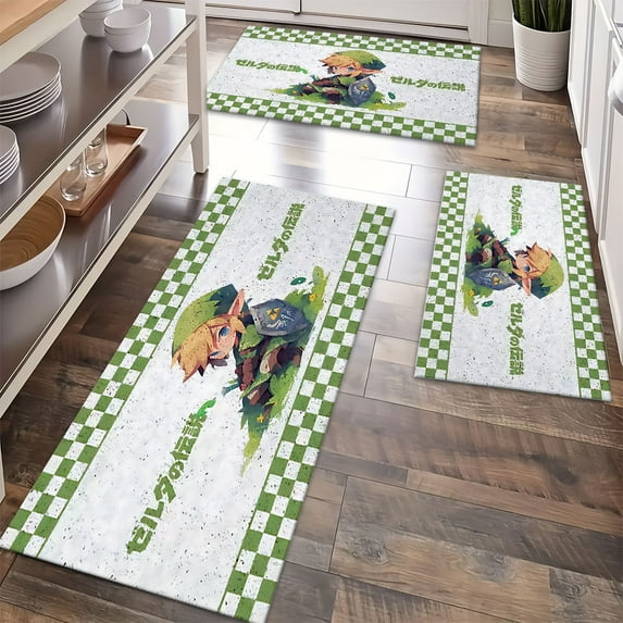 Kitchen Rugs Sets 3 Piece with Runner Floral Kitchen Floor Mat Carpet Farmhouse Rugs and Mats Non Skid Washable Runner Rug for Kitchen Office Sink Laundry