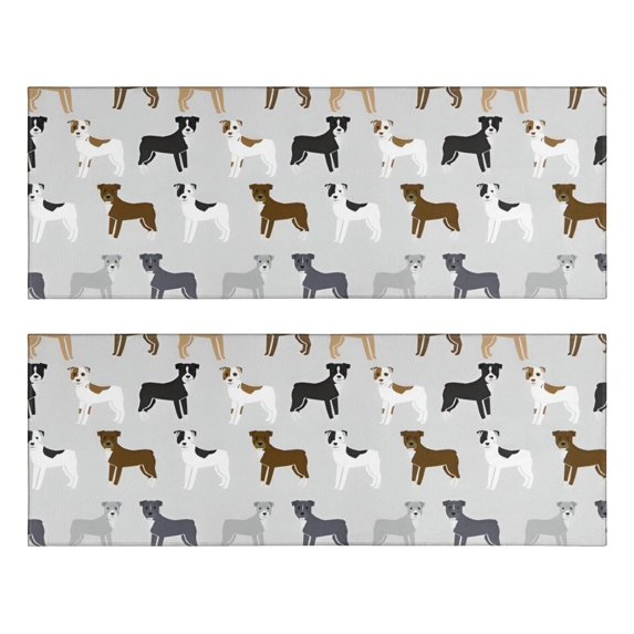 Kitchen Rugs Sets Of 2,Bulldog Dog Anti Fatigue Kitchen Mat Rugs Non Slip Washable,Decorative Kitchen Floor Mats for Kitchen,Sink,Laundry,17"X47"