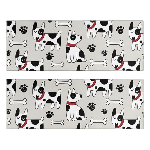 Kitchen Rugs Sets Of 2,Bulldog Dog Anti Fatigue Kitchen Mat Rugs Non Slip Washable,Decorative Kitchen Floor Mats for Kitchen,Sink,Laundry,17"X47"