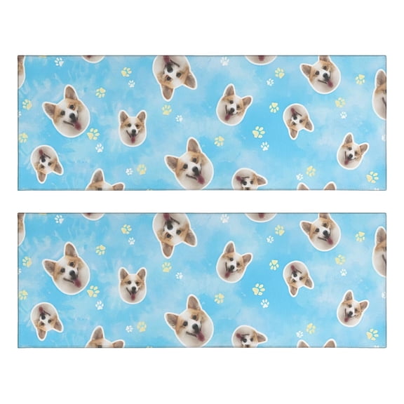 Kitchen Rugs Sets Of 2,Corgi Footprint Anti Fatigue Kitchen Mat Rugs Non Slip Washable,Decorative Kitchen Floor Mats for Kitchen,Sink,Laundry,17"X47"