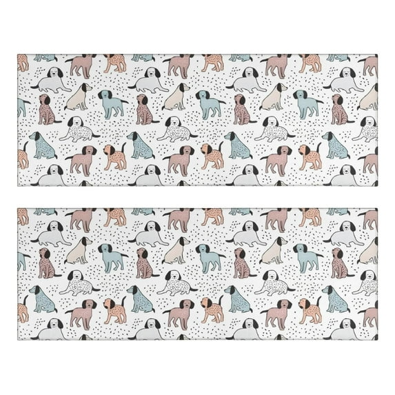 Kitchen Rugs Sets Of 2,Cute Dogs Baby Anti Fatigue Kitchen Mat Rugs Non Slip Washable,Decorative Kitchen Floor Mats for Kitchen,Sink,Laundry,17"X47"