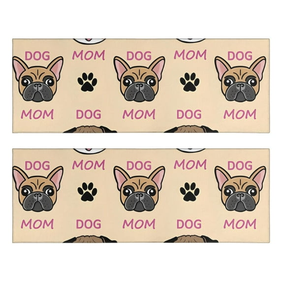 Kitchen Rugs Sets Of 2,Dog Mom Anti Fatigue Kitchen Mat Rugs Non Slip Washable,Decorative Kitchen Floor Mats for Kitchen,Sink,Laundry,17"X47"