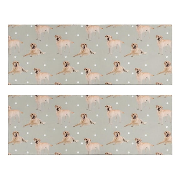 Kitchen Rugs Sets Of 2,Labrador Dog Anti Fatigue Kitchen Mat Rugs Non Slip Washable,Decorative Kitchen Floor Mats for Kitchen,Sink,Laundry,17"X47"