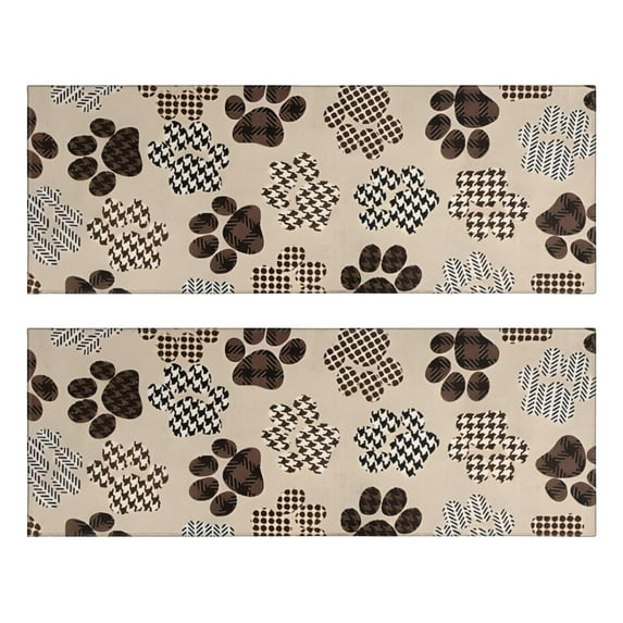 Kitchen Rugs Sets Of 2,Paw Print Anti Fatigue Kitchen Mat Rugs Non Slip Washable,Decorative Kitchen Floor Mats for Kitchen,Sink,Laundry,17"X47"
