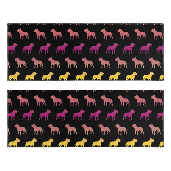 Kitchen Rugs Sets Of 2,Rainbow Puppy Anti Fatigue Kitchen Mat Rugs Non Slip Washable,Decorative Kitchen Floor Mats for Kitchen,Sink,Laundry,17"X47"