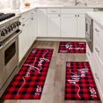 thumbnail image 1 of Kitchen Rugs Sets of 3 Non Slip Washable Buffalo Plaid Kitchen Mats Set for Christmas Valentine''s Day Home Floor Decorations Red and Black Plaid, 1 of 6