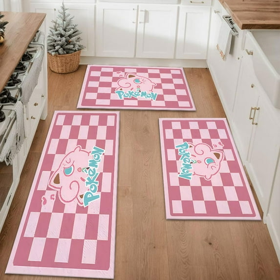 Kitchen Rugs Sets of 3 Non Slip Washable Kitchen Mats for Floor, Kitchen Runner Rug, Floor Mat Carpet for Entryway, Laundry, Sink