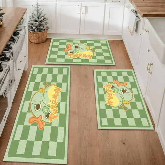 Kitchen Rugs Sets of 3 Non Slip Washable Kitchen Mats for Floor, Kitchen Runner Rug, Floor Mat Carpet for Entryway, Laundry, Sink