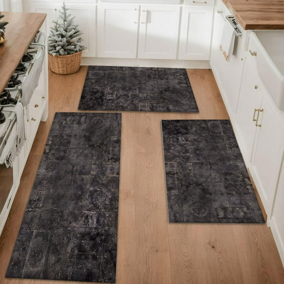 Kitchen Rugs Sets of 3 Non Slip Washable Kitchen Mats for Floor, Kitchen Runner Rug, Floor Mat Carpet for Entryway, Laundry, Sink