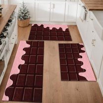 Kitchen Rugs Sets of 3 Non Slip Washable Kitchen Mats for Floor, Kitchen Runner Rug, Floor Mat Carpet for Entryway, Laundry, Sink