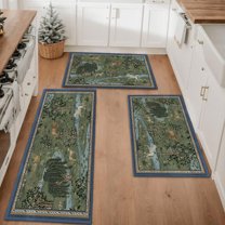 Kitchen Rugs Sets of 3 Non Slip Washable Kitchen Mats for Floor, Kitchen Runner Rug, Floor Mat Carpet for Entryway, Laundry, Sink