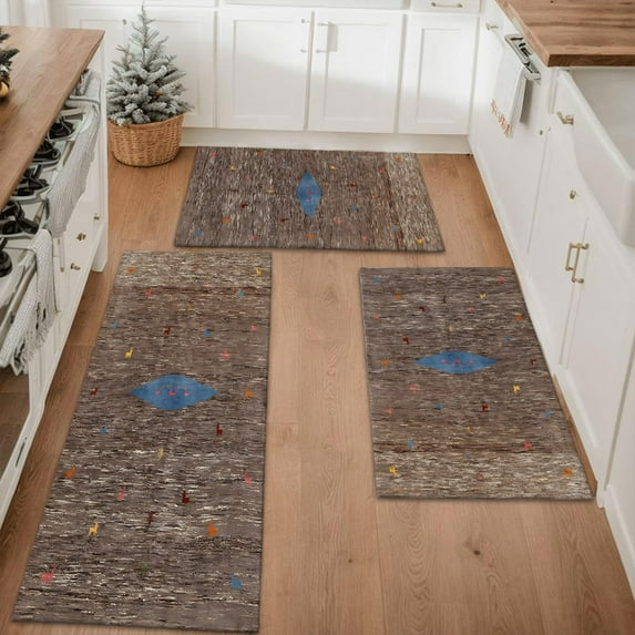 Kitchen Rugs Sets of 3 Non Slip Washable Kitchen Mats for Floor, Kitchen Runner Rug, Floor Mat Carpet for Entryway, Laundry, Sink