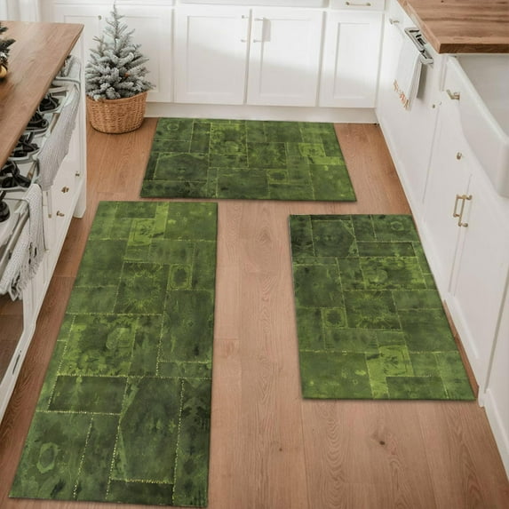 Kitchen Rugs Sets of 3 Non Slip Washable Kitchen Mats for Floor, Kitchen Runner Rug, Floor Mat Carpet for Entryway, Laundry, Sink