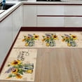 thumbnail image 1 of Kitchen Rugs, Sunflower Bottle Retro Spring Floral Summer Flower Non Slip Runner Rug Mat for Floor, Kitchen, Bedside, Sink, Office, Laundry, Set of 2, 1 of 6
