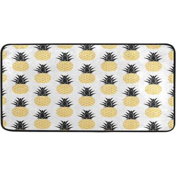 Kitchen Rugs Tropic Fruit Pineapple Design Non-Slip Soft Kitchen Mats Bath Rug Runner Doormats Carpet for Home Decor, 39" X 20"