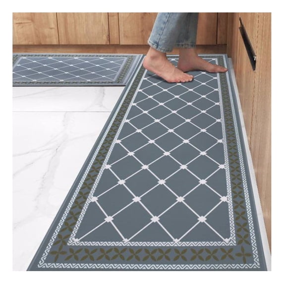 Kitchen Rugs Washable Kitchen Mats for Floor Non Slip Kitchen Mats Set of 2 Absorbent Kitchen Runner, 19.7 X 31.5 In +19.7 X 47.2 In